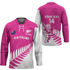 New Zealand Silver Fern Rugby Custom Hockey Jersey Go All Black Maori Pink Version - Aussie Hoodie