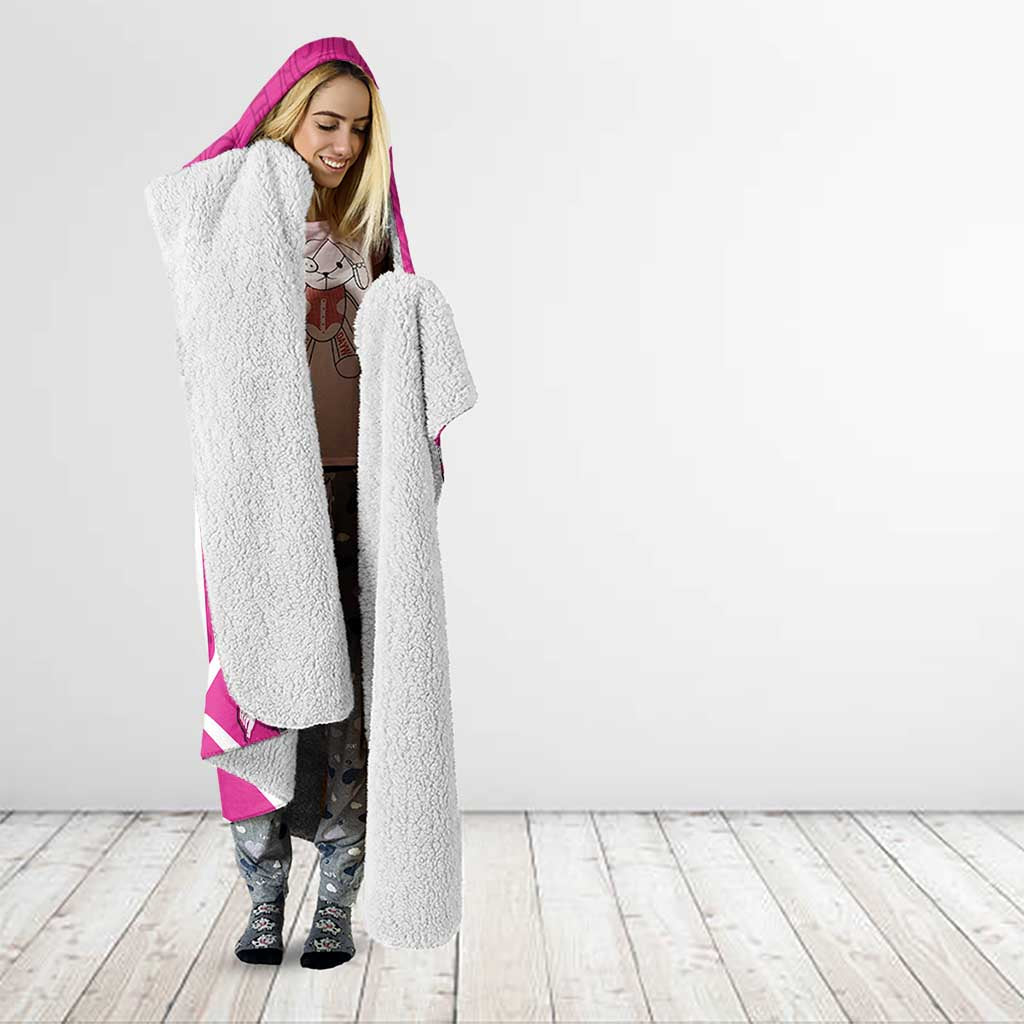 New Zealand Silver Fern Rugby Custom Hooded Blanket Go All Black Maori Pink Version