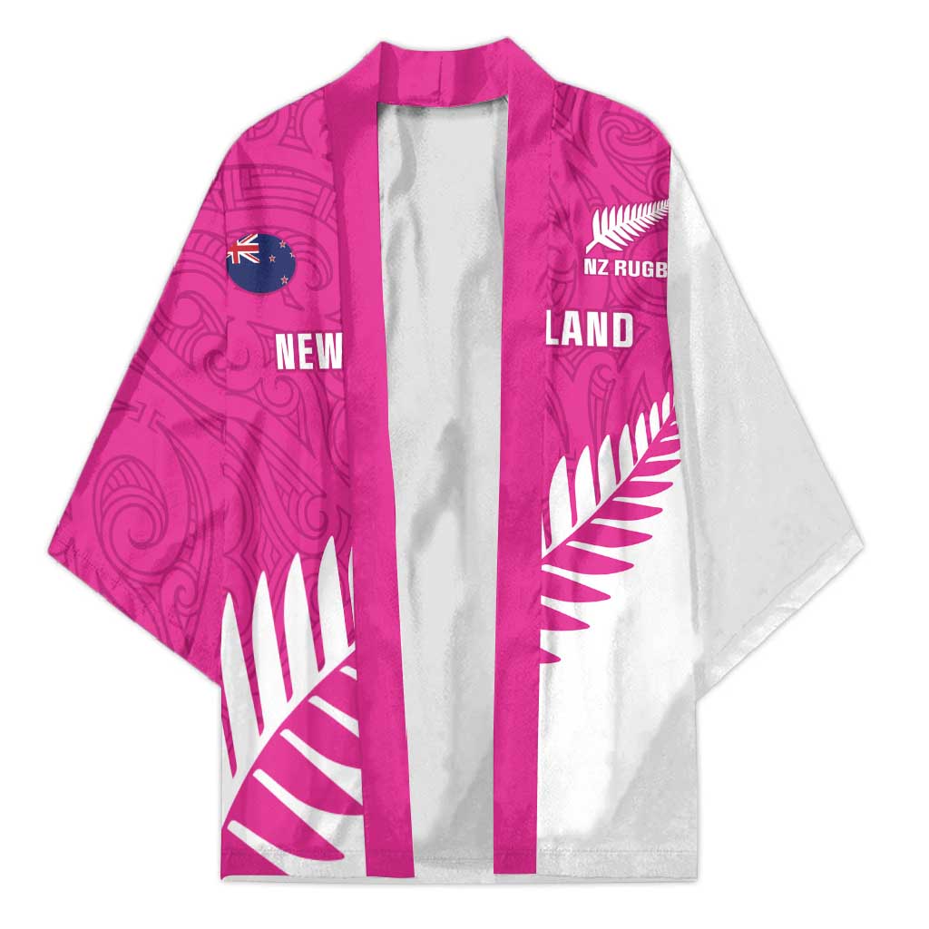 New Zealand Silver Fern Rugby Custom Kimono Go All Black Maori Pink Version - Aussie Hoodie