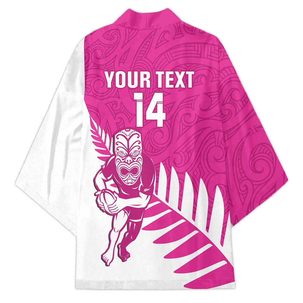 New Zealand Silver Fern Rugby Custom Kimono Go All Black Maori Pink Version - Aussie Hoodie