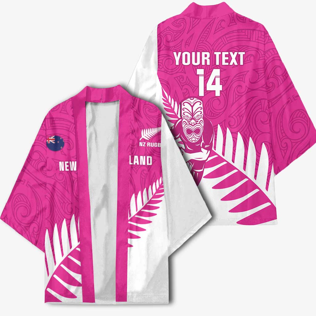 New Zealand Silver Fern Rugby Custom Kimono Go All Black Maori Pink Version - Aussie Hoodie