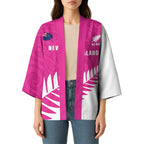 New Zealand Silver Fern Rugby Custom Kimono Go All Black Maori Pink Version - Aussie Hoodie