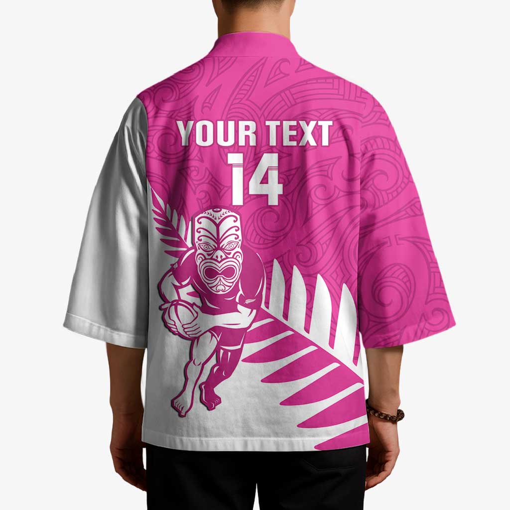New Zealand Silver Fern Rugby Custom Kimono Go All Black Maori Pink Version - Aussie Hoodie