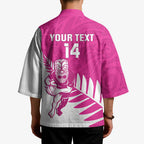 New Zealand Silver Fern Rugby Custom Kimono Go All Black Maori Pink Version - Aussie Hoodie