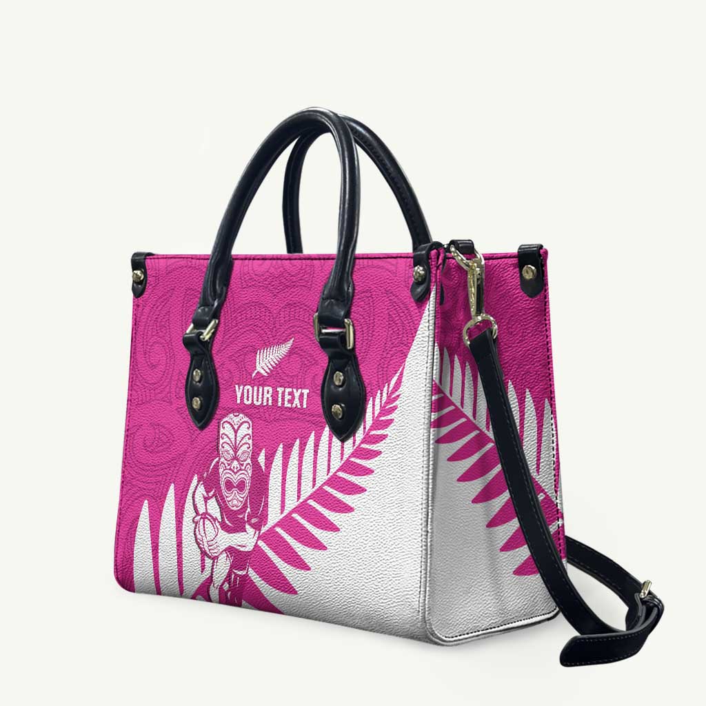 New Zealand Silver Fern Rugby Custom Leather Bag Go All Black Maori Pink Version - Aussie Hoodie