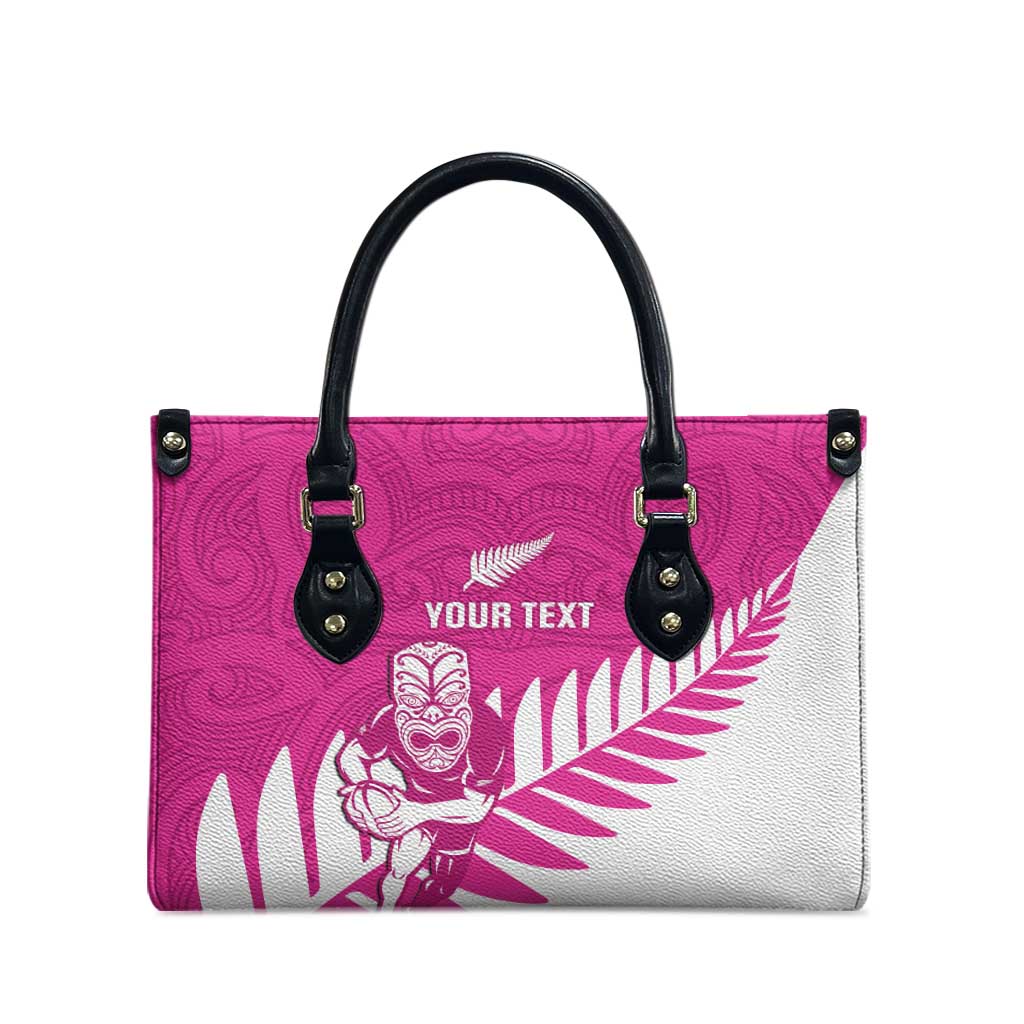 New Zealand Silver Fern Rugby Custom Leather Bag Go All Black Maori Pink Version - Aussie Hoodie