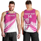 New Zealand Silver Fern Rugby Custom Men Tank Top Go All Black Maori Pink Version