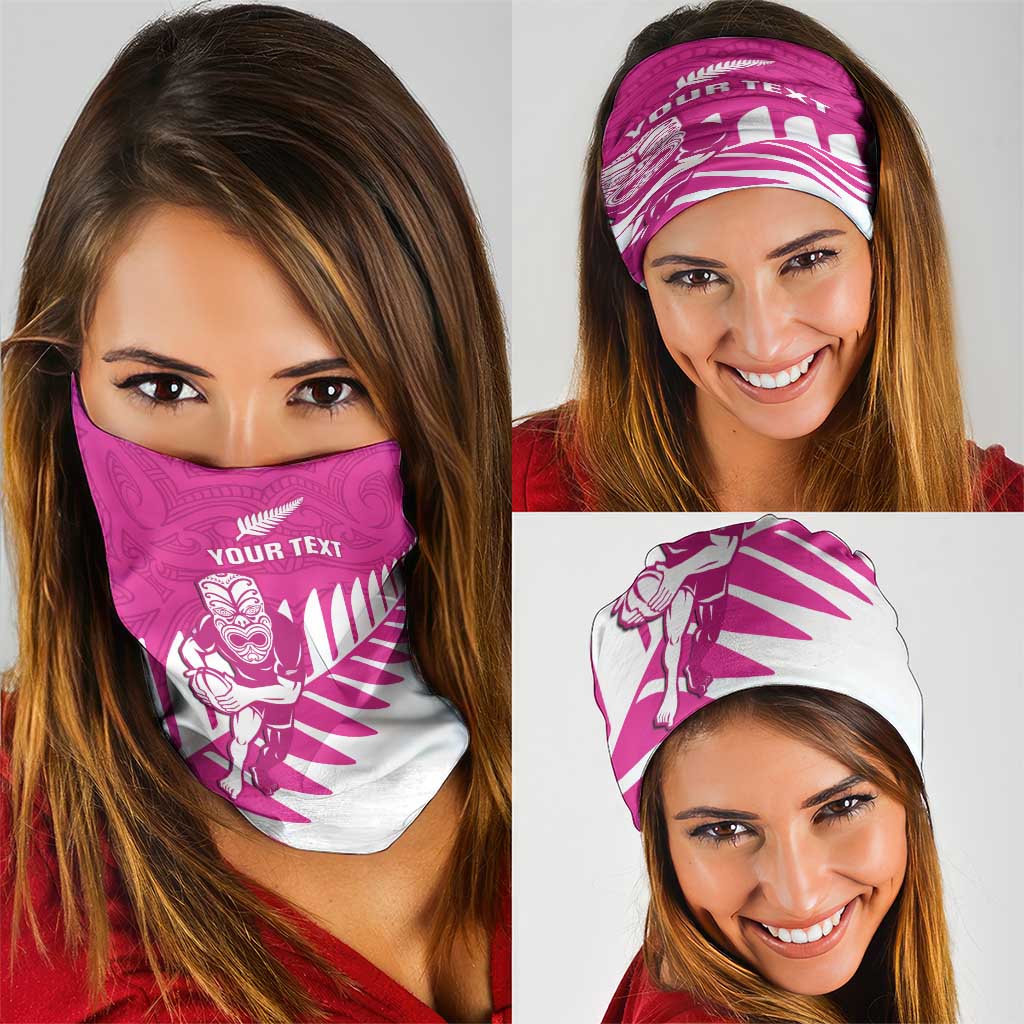 New Zealand Silver Fern Rugby Custom Neck Gaiter Go All Black Maori Pink Version - Aussie Hoodie