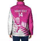 New Zealand Silver Fern Rugby Custom Padded Jacket Go All Black Maori Pink Version - Aussie Hoodie