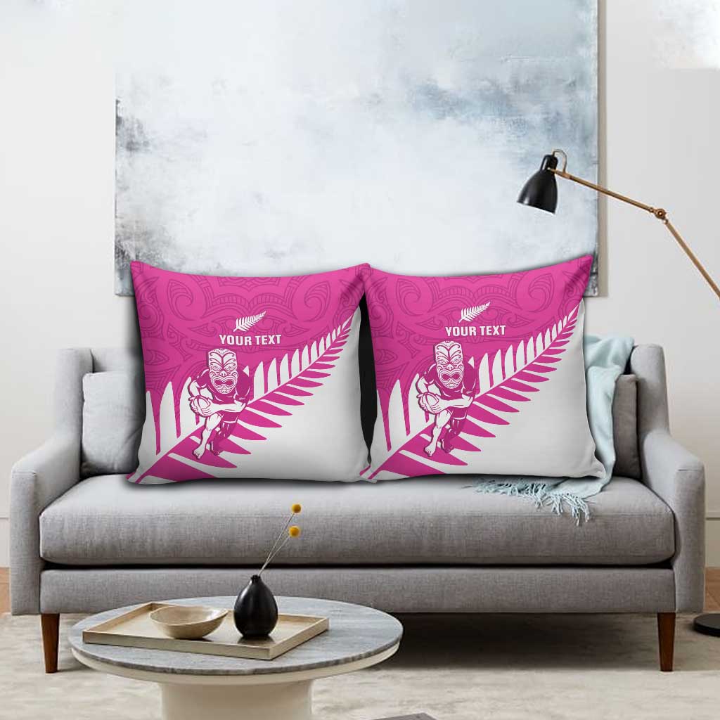 New Zealand Silver Fern Rugby Custom Pillow Cover Go All Black Maori Pink Version - Aussie Hoodie