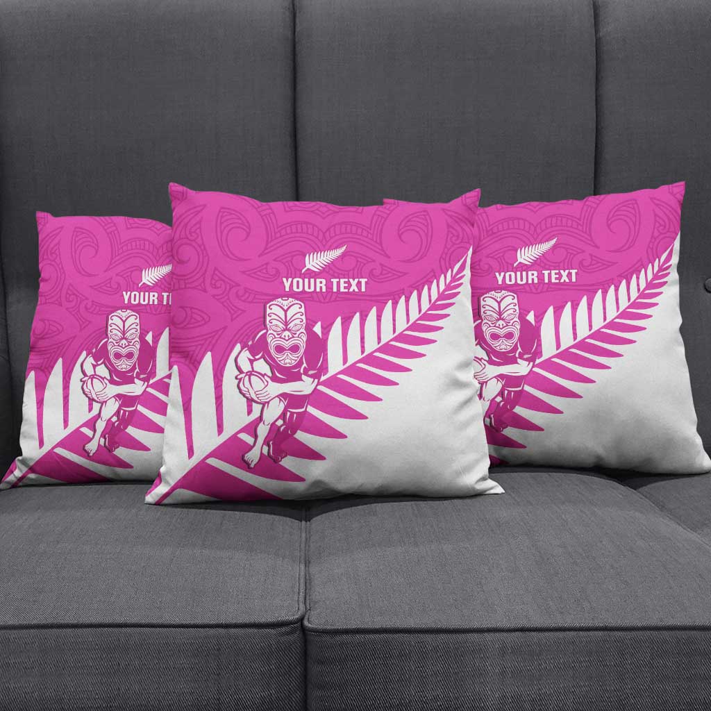 New Zealand Silver Fern Rugby Custom Pillow Cover Go All Black Maori Pink Version - Aussie Hoodie