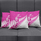 New Zealand Silver Fern Rugby Custom Pillow Cover Go All Black Maori Pink Version - Aussie Hoodie