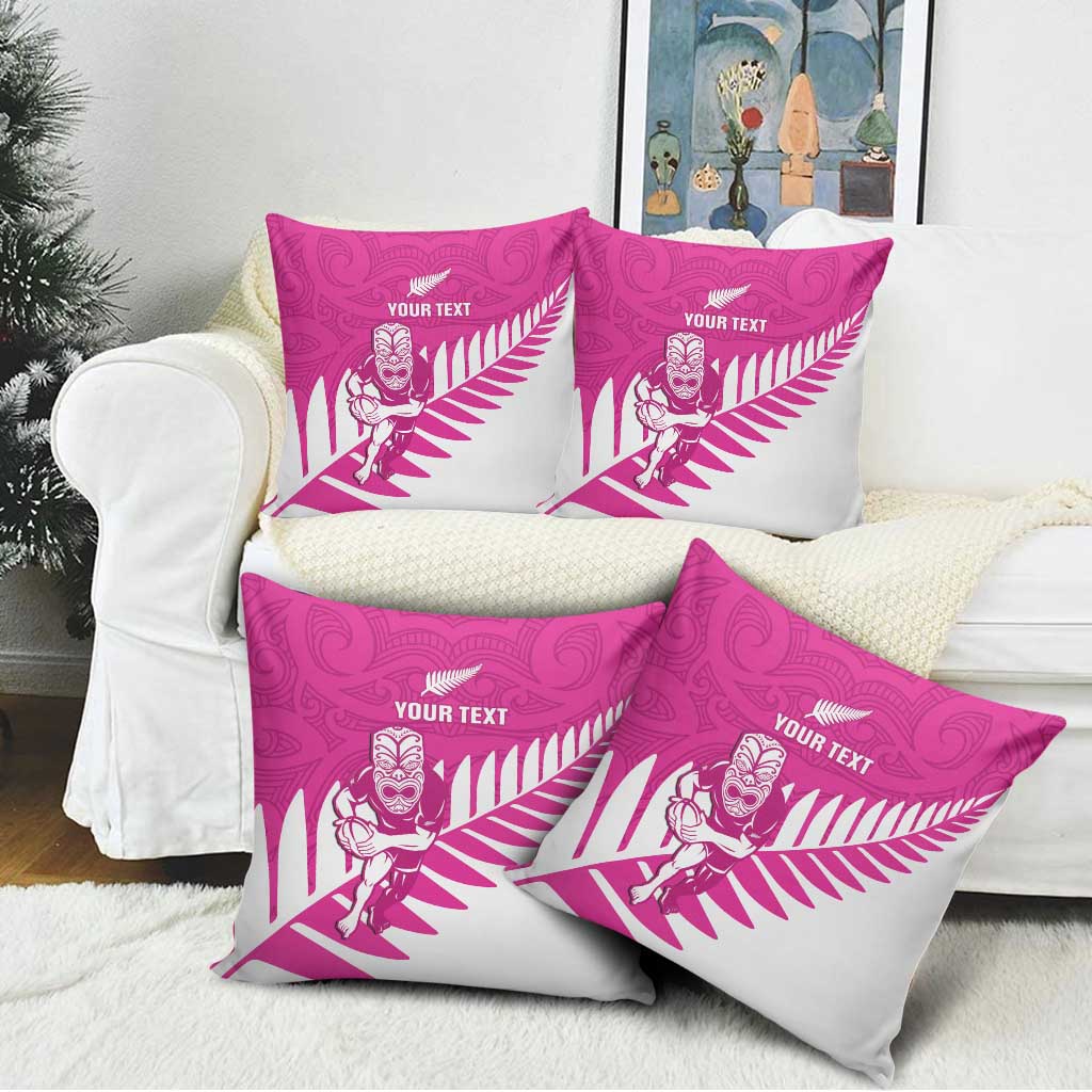 New Zealand Silver Fern Rugby Custom Pillow Cover Go All Black Maori Pink Version - Aussie Hoodie
