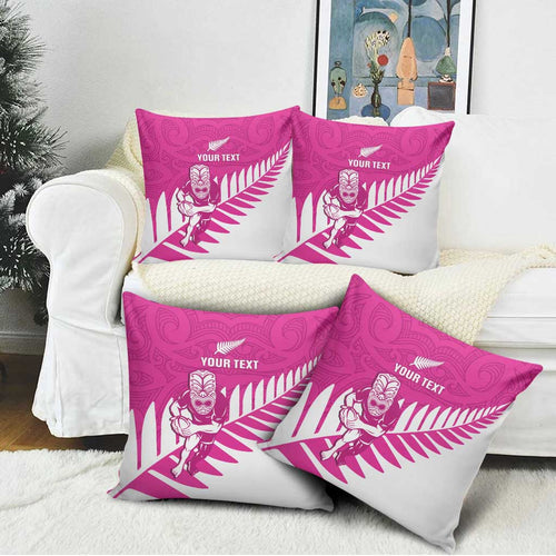 New Zealand Silver Fern Rugby Custom Pillow Cover Go All Black Maori Pink Version - Aussie Hoodie