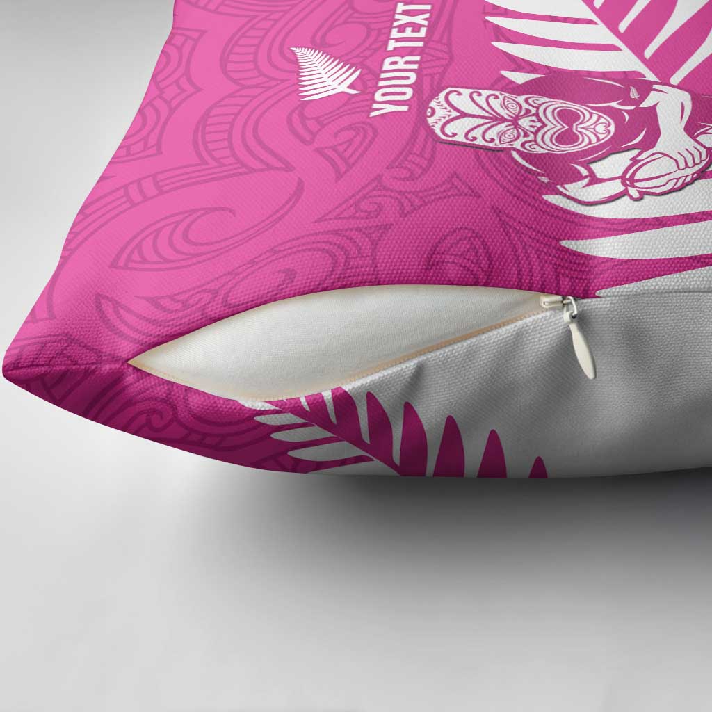 New Zealand Silver Fern Rugby Custom Pillow Cover Go All Black Maori Pink Version - Aussie Hoodie