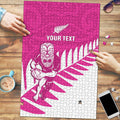 New Zealand Silver Fern Rugby Custom Puzzle Go All Black Maori Pink Version - Aussie Hoodie