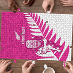 New Zealand Silver Fern Rugby Custom Puzzle Go All Black Maori Pink Version - Aussie Hoodie