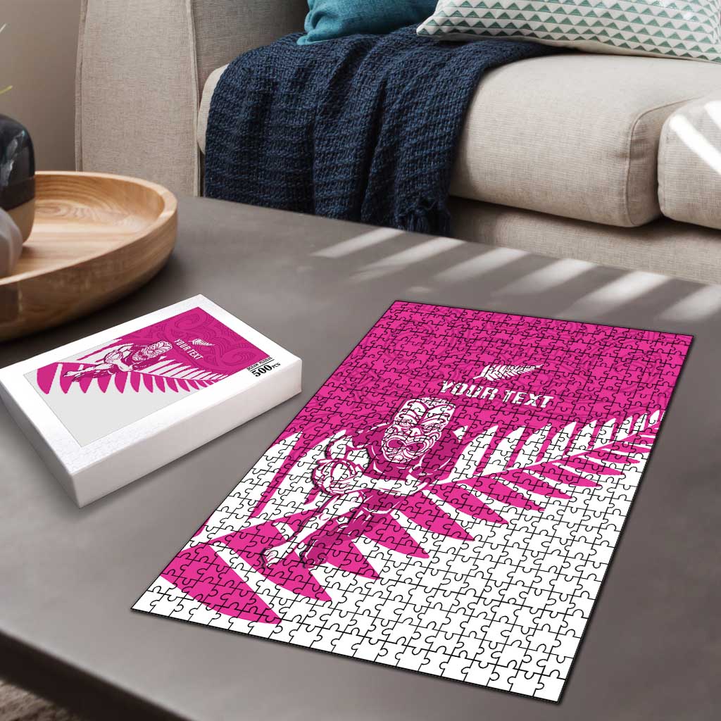 New Zealand Silver Fern Rugby Custom Puzzle Go All Black Maori Pink Version - Aussie Hoodie