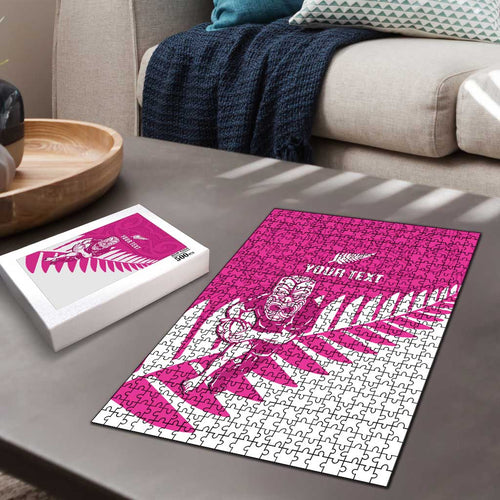 New Zealand Silver Fern Rugby Custom Puzzle Go All Black Maori Pink Version - Aussie Hoodie