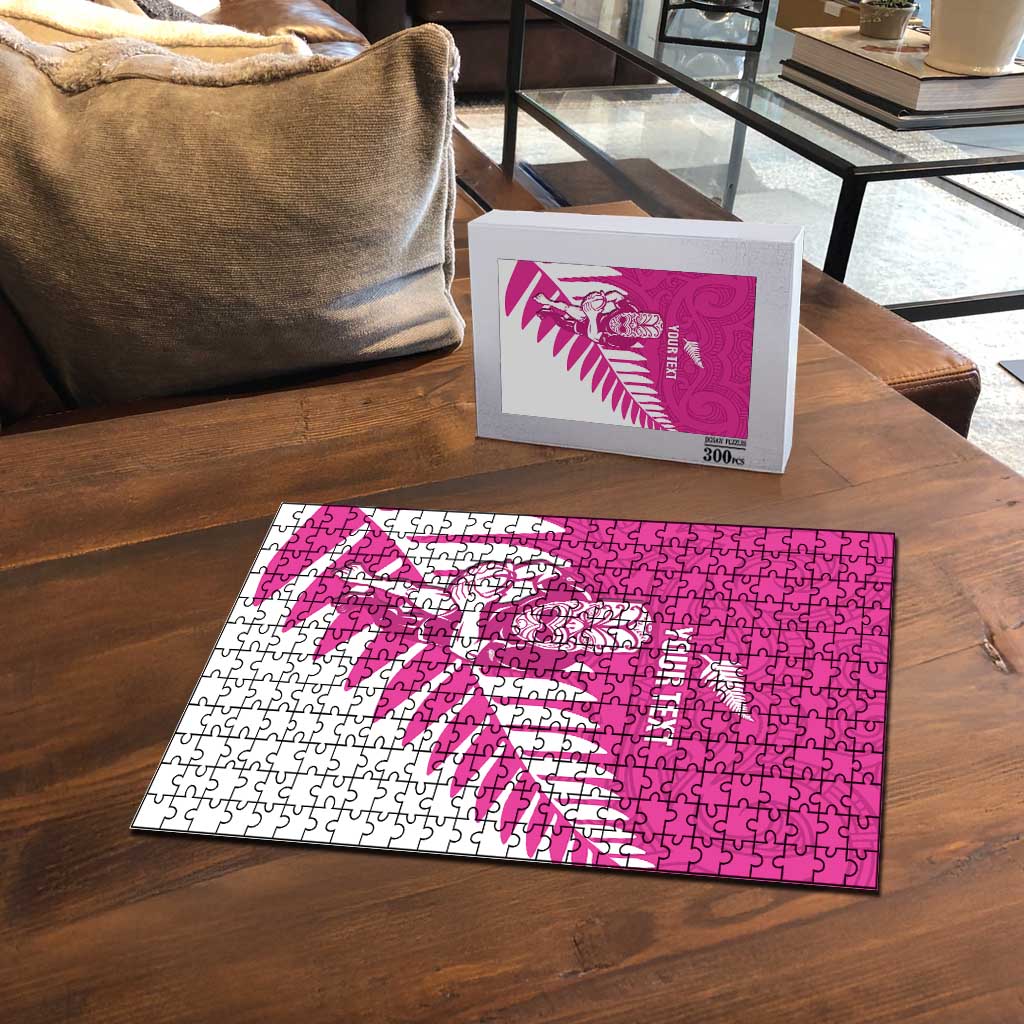 New Zealand Silver Fern Rugby Custom Puzzle Go All Black Maori Pink Version - Aussie Hoodie