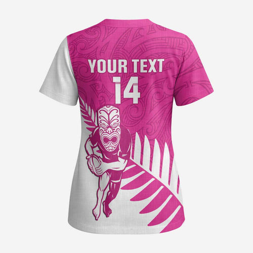 New Zealand Silver Fern Rugby Custom Scrub Top Go All Black Maori Pink Version - Aussie Hoodie