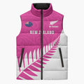 New Zealand Silver Fern Rugby Custom Sleeveless Puffer Jacket Go All Black Maori Pink Version - Aussie Hoodie