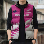 New Zealand Silver Fern Rugby Custom Sleeveless Puffer Jacket Go All Black Maori Pink Version - Aussie Hoodie