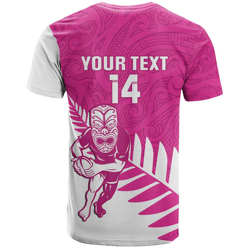 New Zealand Silver Fern Rugby Custom T Shirt Go All Black Maori Pink Version