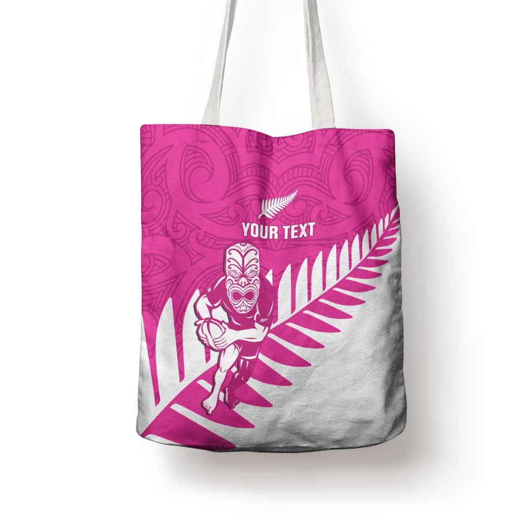 New Zealand Silver Fern Rugby Custom Tote Bag Go All Black Maori Pink Version - Aussie Hoodie