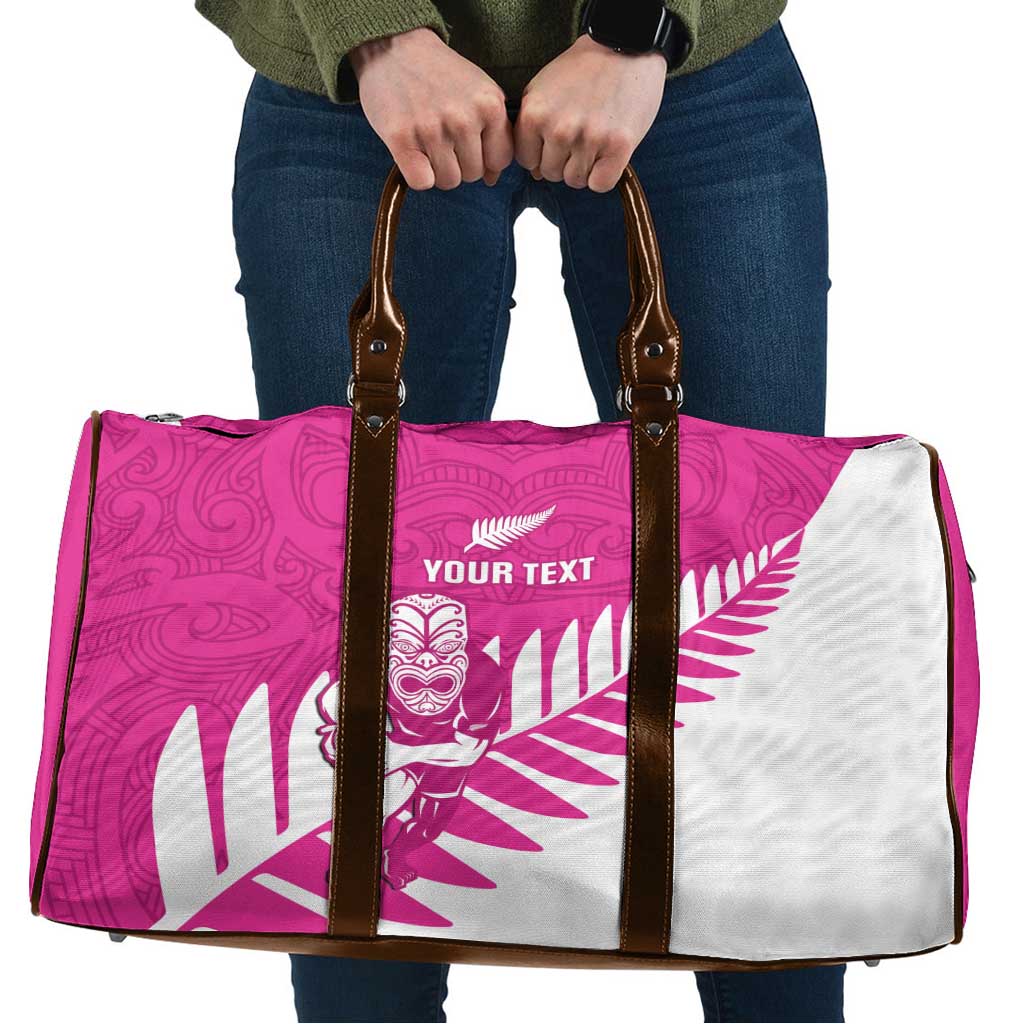 New Zealand Silver Fern Rugby Custom Travel Bag Go All Black Maori Pink Version - Aussie Hoodie