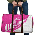 New Zealand Silver Fern Rugby Custom Travel Bag Go All Black Maori Pink Version - Aussie Hoodie