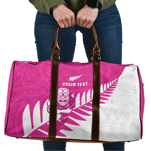 New Zealand Silver Fern Rugby Custom Travel Bag Go All Black Maori Pink Version - Aussie Hoodie