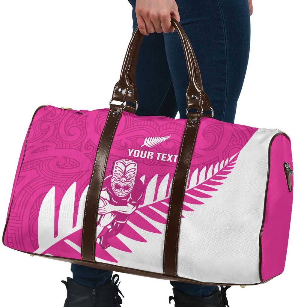 New Zealand Silver Fern Rugby Custom Travel Bag Go All Black Maori Pink Version - Aussie Hoodie