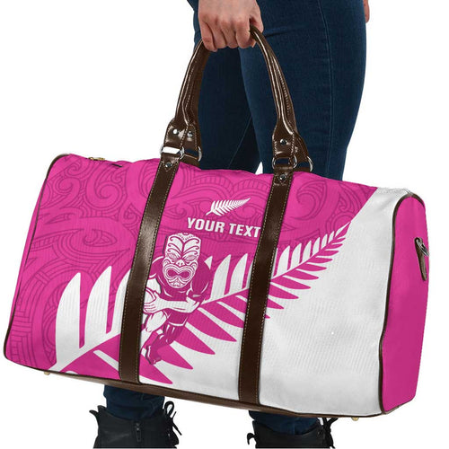New Zealand Silver Fern Rugby Custom Travel Bag Go All Black Maori Pink Version - Aussie Hoodie