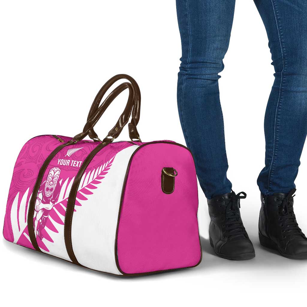 New Zealand Silver Fern Rugby Custom Travel Bag Go All Black Maori Pink Version - Aussie Hoodie