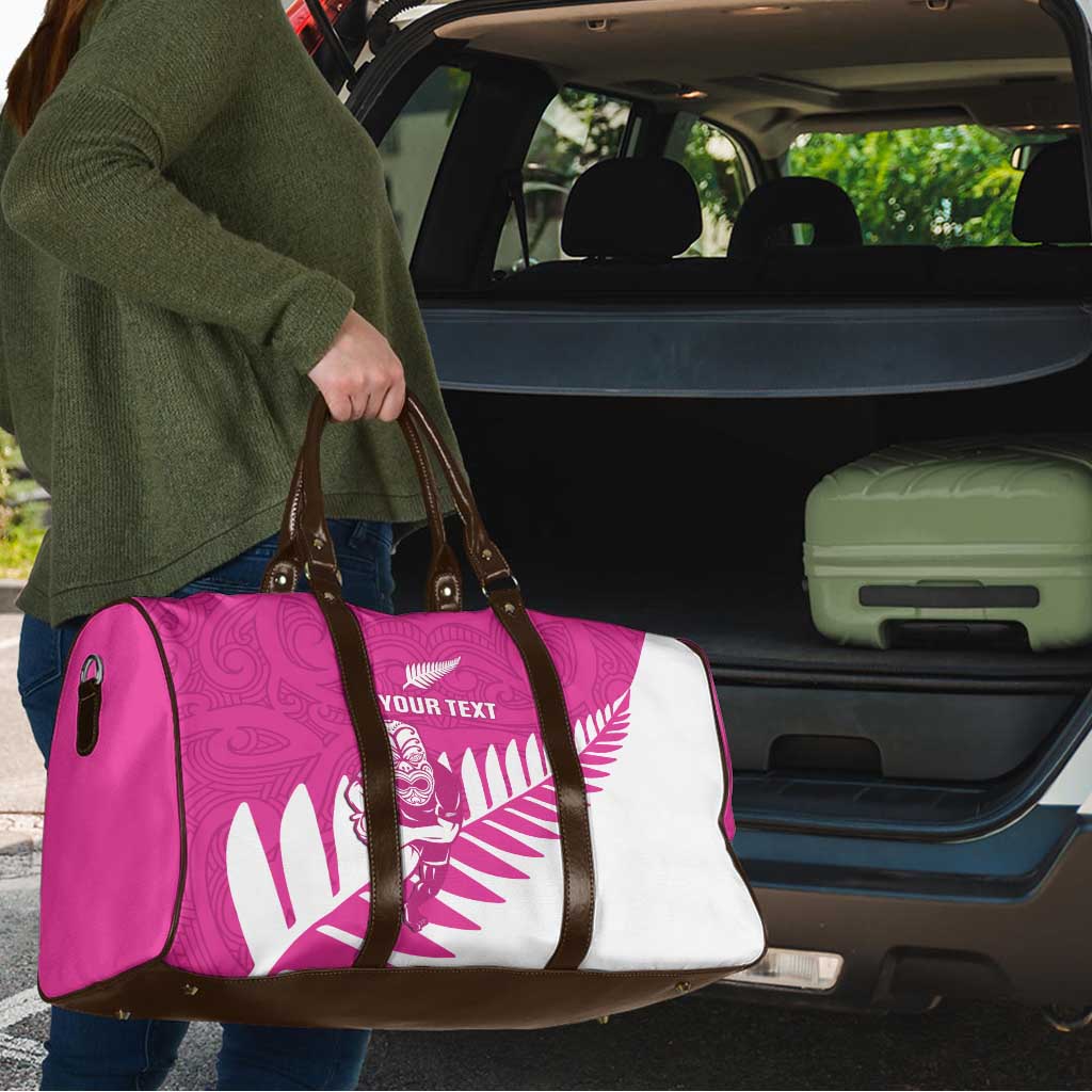 New Zealand Silver Fern Rugby Custom Travel Bag Go All Black Maori Pink Version - Aussie Hoodie
