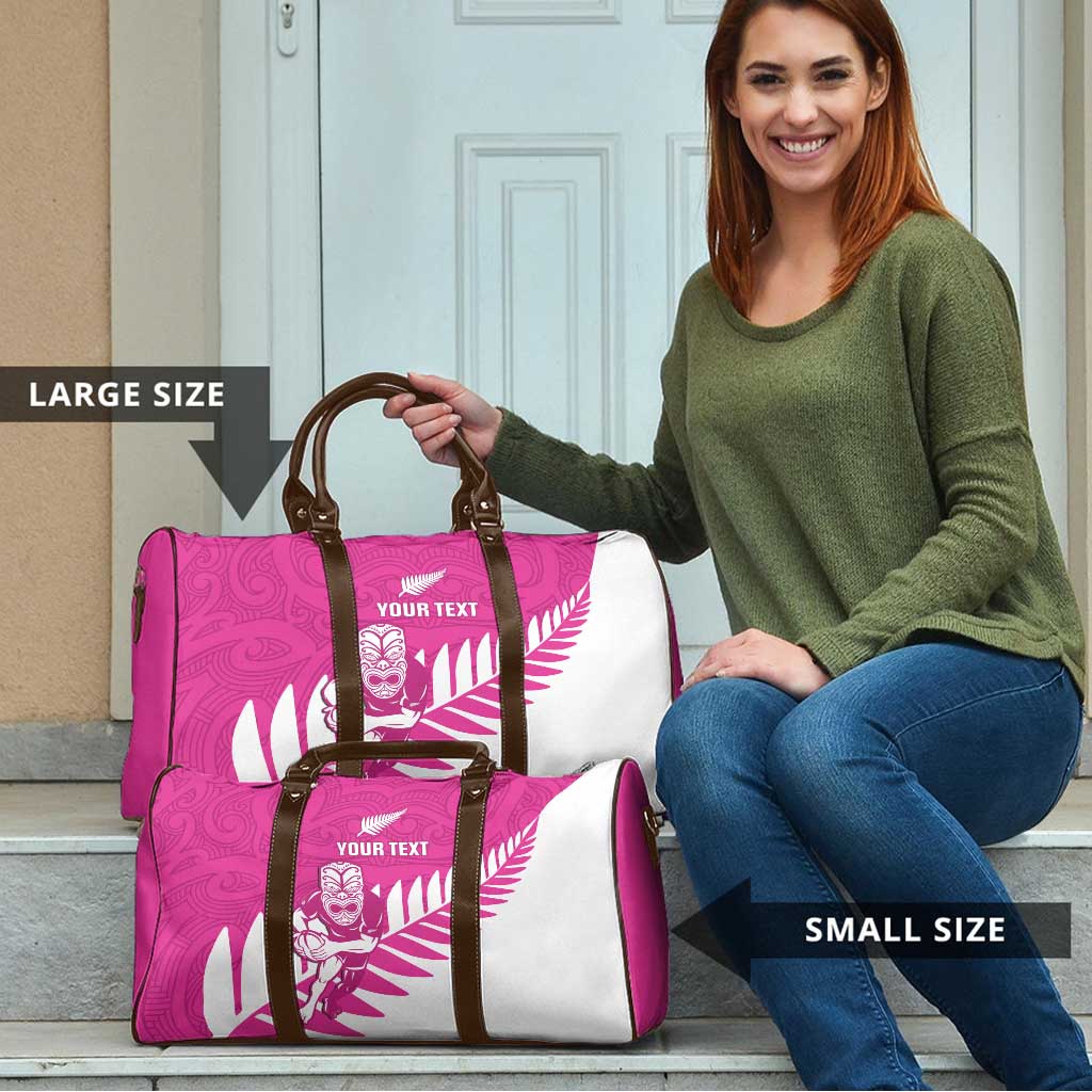 New Zealand Silver Fern Rugby Custom Travel Bag Go All Black Maori Pink Version - Aussie Hoodie