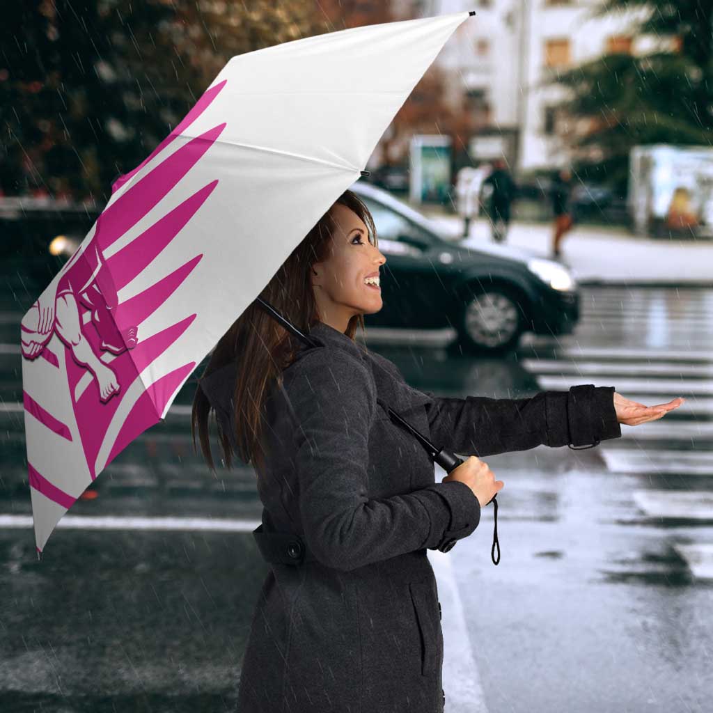 New Zealand Silver Fern Rugby Custom Umbrella Go All Black Maori Pink Version - Aussie Hoodie