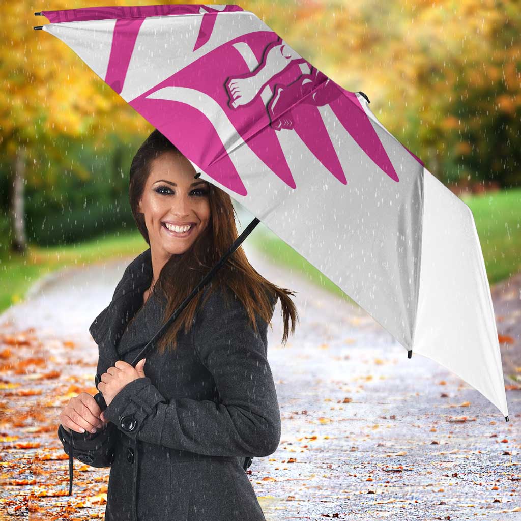 New Zealand Silver Fern Rugby Custom Umbrella Go All Black Maori Pink Version - Aussie Hoodie