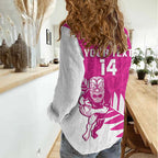 New Zealand Silver Fern Rugby Custom Women Casual Shirt Go All Black Maori Pink Version