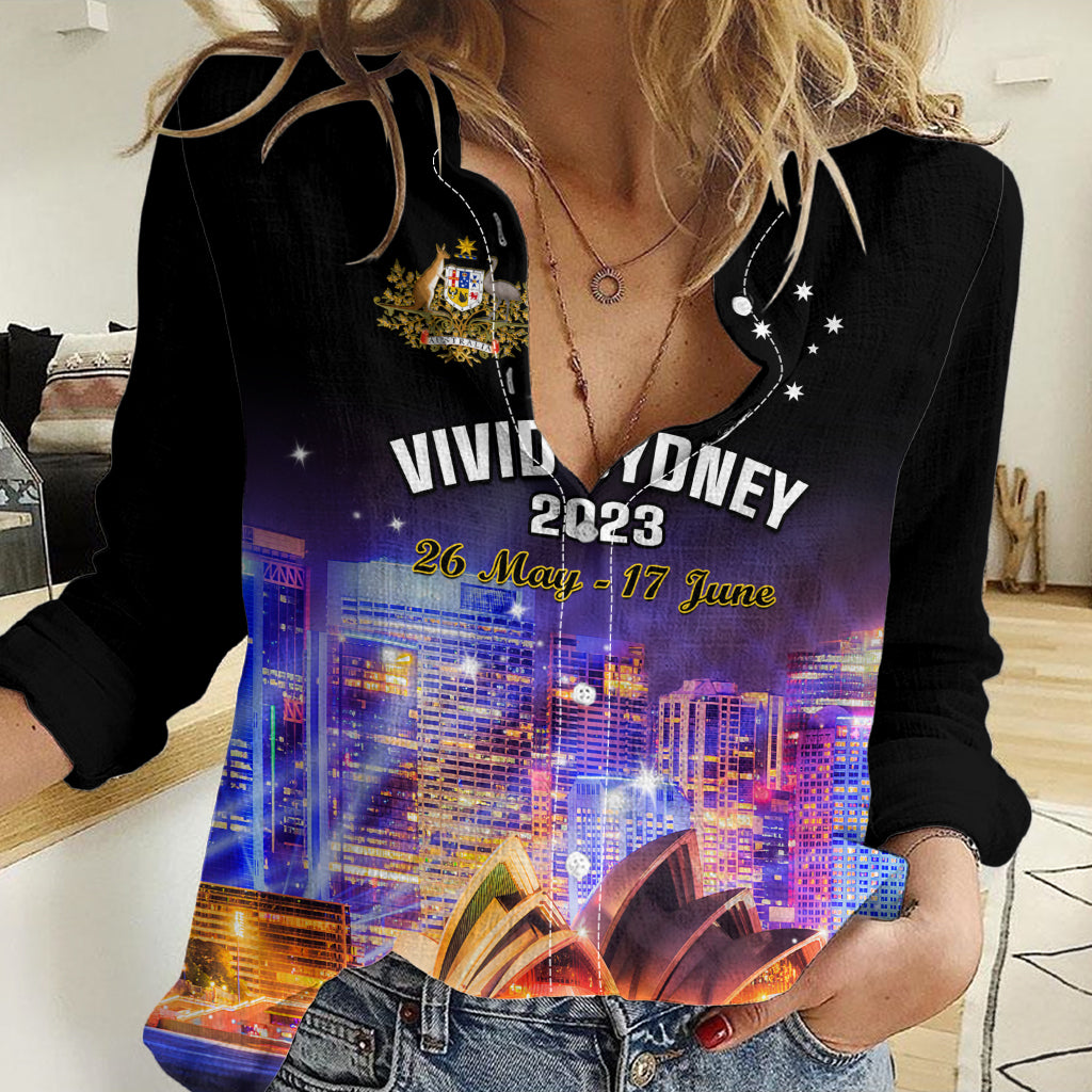 Australia Vivid Sydney 2023 Women Casual Shirt Aussie Proud Sydney Opera House LT14