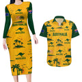 australia-soccer-couples-matching-long-sleeve-bodycon-dress-and-hawaiian-shirt-matildas-world-cup-2023-tropical-style