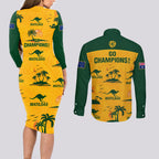 australia-soccer-couples-matching-long-sleeve-bodycon-dress-and-long-sleeve-button-shirts-matildas-world-cup-2023-tropical-style