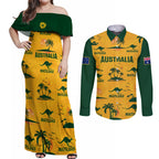 australia-soccer-couples-matching-off-shoulder-maxi-dress-and-long-sleeve-button-shirts-matildas-world-cup-2023-tropical-style