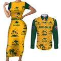 australia-soccer-couples-matching-short-sleeve-bodycon-dress-and-long-sleeve-button-shirts-matildas-world-cup-2023-tropical-style