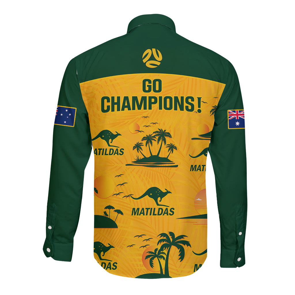 australia-soccer-long-sleeve-button-shirt-matildas-world-cup-2023-tropical-style