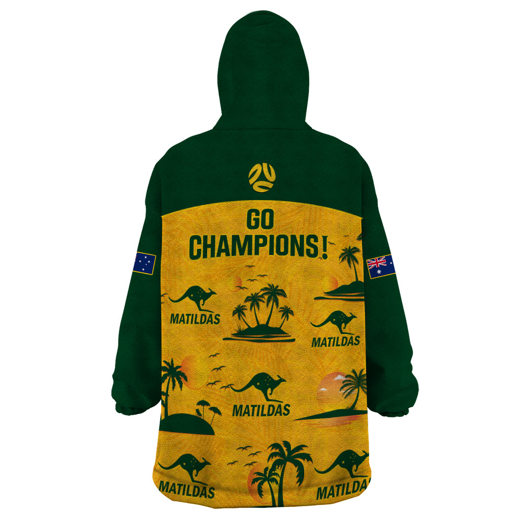 australia-soccer-wearable-blanket-hoodie-matildas-world-cup-2023-tropical-style