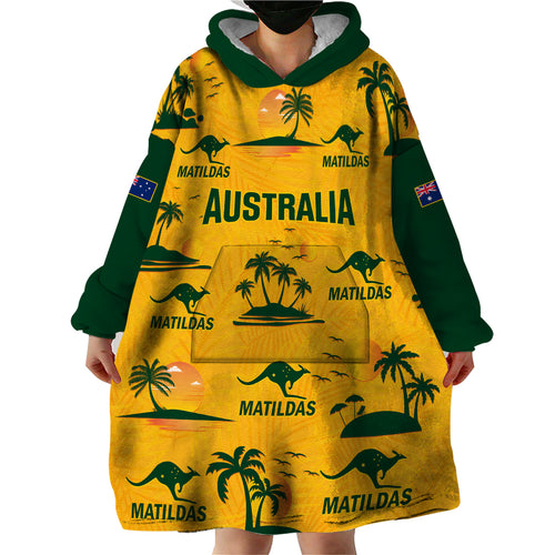 australia-soccer-wearable-blanket-hoodie-matildas-world-cup-2023-tropical-style