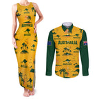 custom-australia-soccer-couples-matching-tank-maxi-dress-and-long-sleeve-button-shirts-matildas-world-cup-2023-tropical-style