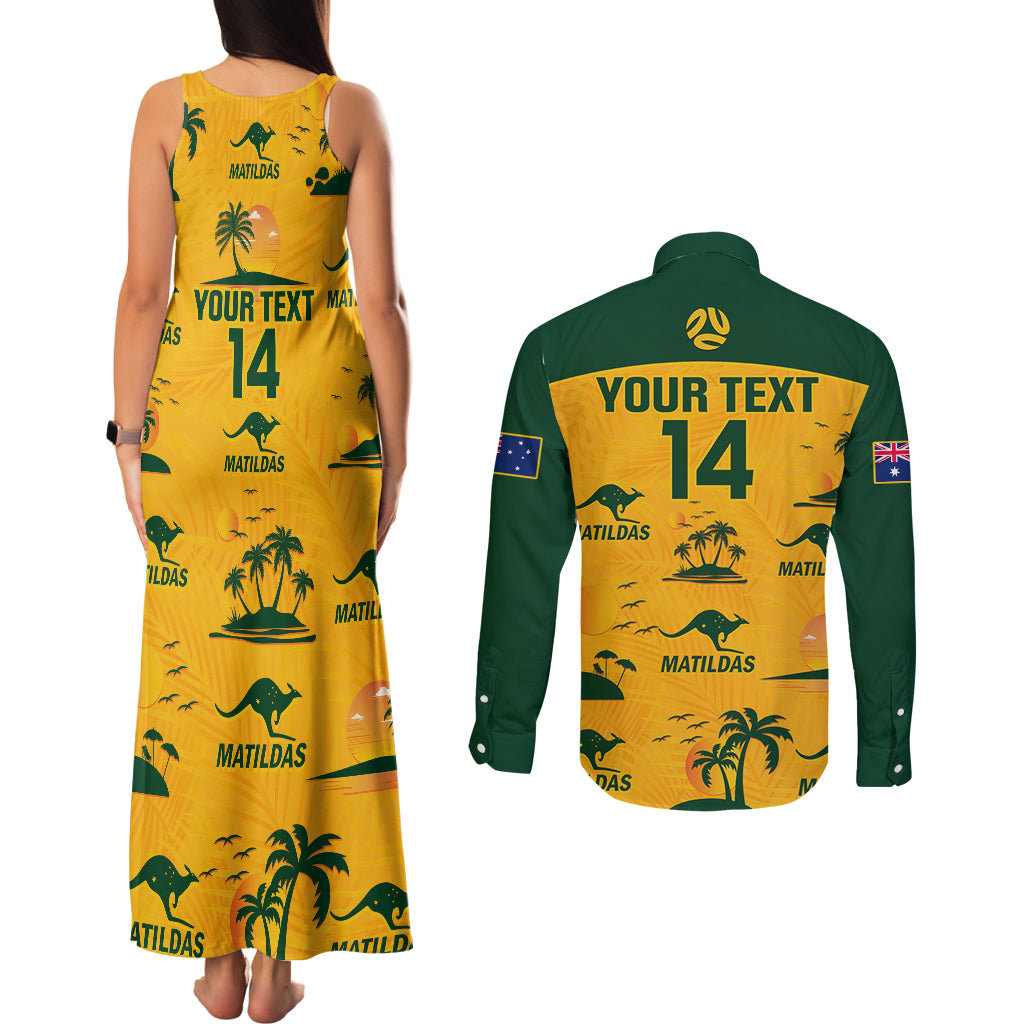 custom-australia-soccer-couples-matching-tank-maxi-dress-and-long-sleeve-button-shirts-matildas-world-cup-2023-tropical-style